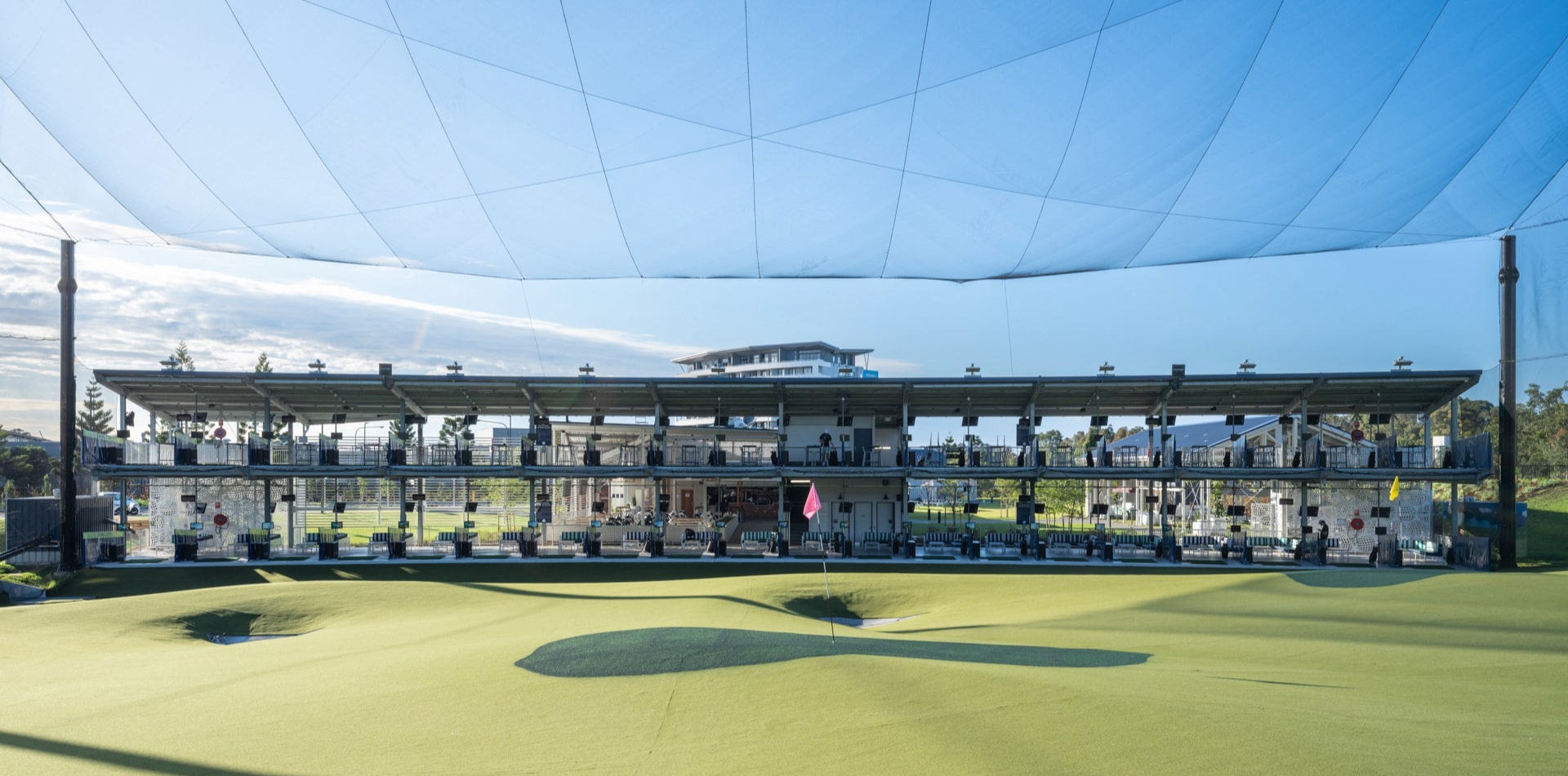 SwingCity driving range netting and surfacing
